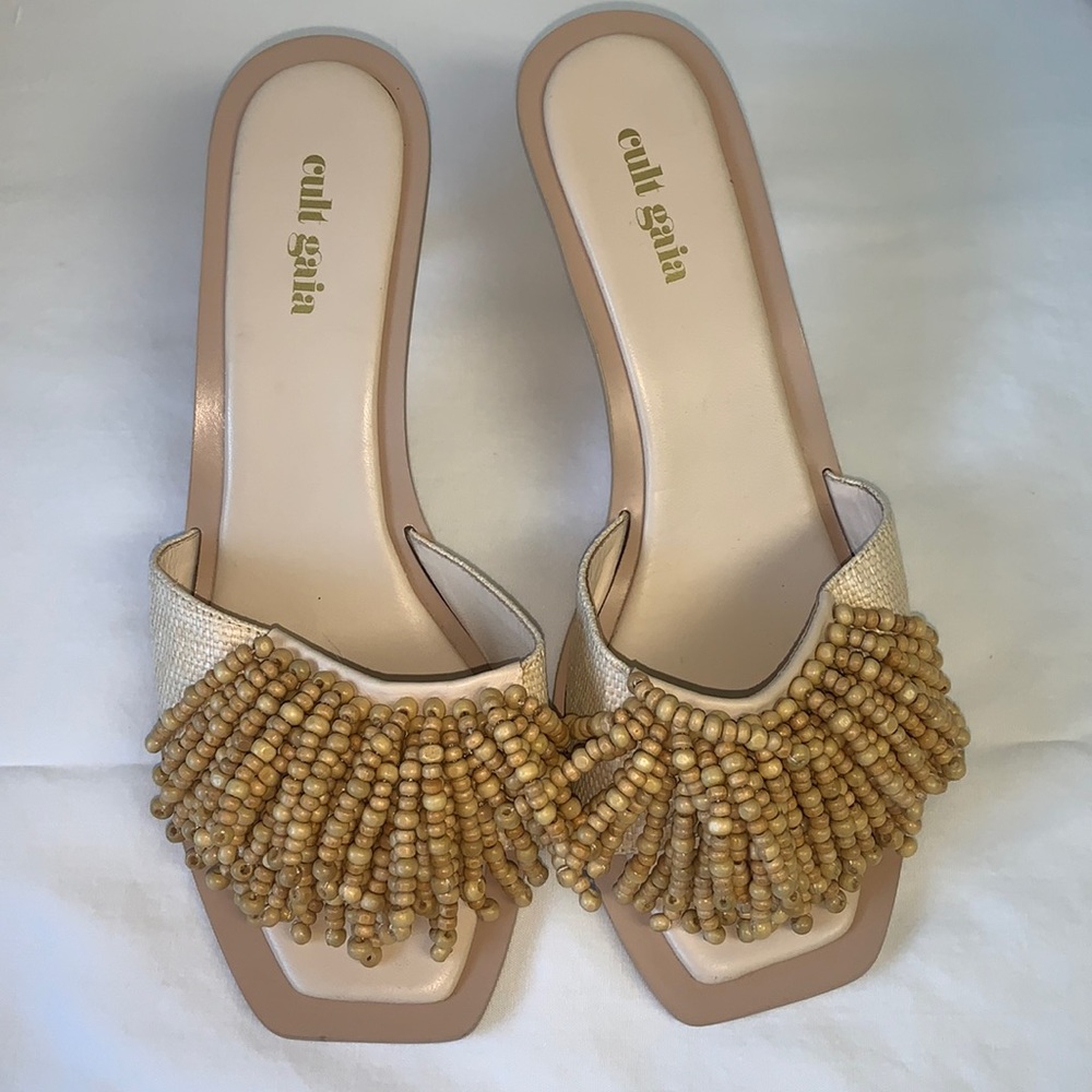 55MM UMA EMBELLISHED FAUX RAFFIA SANDALS